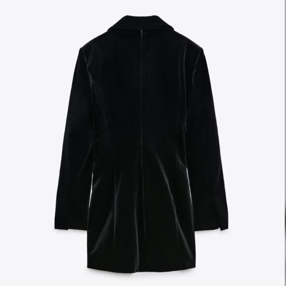 Zara Black Velvet Dress Size Extra Small XS - Picture 11 of 12
